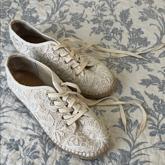Unisa Cream Lace Espadrille Shoes - Picture 2 of 4